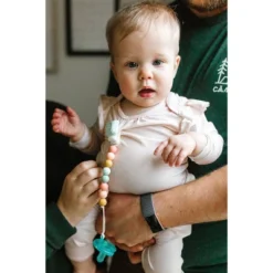 Loulou Lollipop Gem Silicone Pacifier Clip - Rainbow