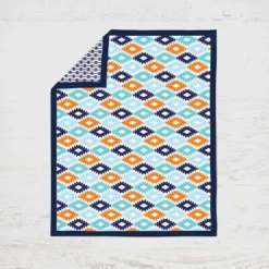 Bacati - Aztec Print Liam Aqua Orange Navy 3 Pc Crib Bedding Set -Baby Products GUEST 9045537c 8162 422f 9917 092cf19158e9