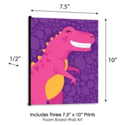 Big Dot Of Happiness Roar Dinosaur Girl - Dino Mite T-Rex Nursery Wall Art And Kids Room Decorations - Gift Ideas - 7.5 X 10 Inches - Set Of 3 Prints -Baby Products GUEST 99a31add 6a5d 4076 a6ac 9200e3395a85