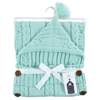 Hudson Baby Unisex Baby Knitted Baby Lounge Stroller Wrap Sack, Mint, One Size 1 Hudson Baby Unisex Baby Knitted Baby Lounge Stroller Wrap Sack, Mint, One Size