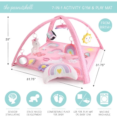 The Peanutshell Rainbow Paradise 7-in-1 Activity Gym & Play Mat For Baby 1 The Peanutshell Rainbow Paradise 7-in-1 Activity Gym & Play Mat For Baby
