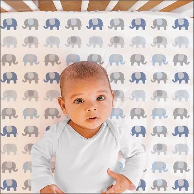 The Peanutshell Fitted Crib Sheets - Blue And Gray Elephant - 2pk 2 The Peanutshell Fitted Crib Sheets - Blue And Gray Elephant - 2pk - Image 2