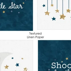 Big Dot Of Happiness Twinkle Twinkle Little Star - Unframed Moon & Cloud Nursery And Kids Room Linen Paper Wall Art - Set Of 4 Artisms - 8 X 10 Inches -Baby Products GUEST a082b642 de4a 424d ac2d d1cab49962e2