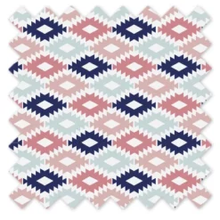 Bacati - Emma Aztec Print Kilim Coral/Mint/Navy Crib/Toddler Bed Skirt..