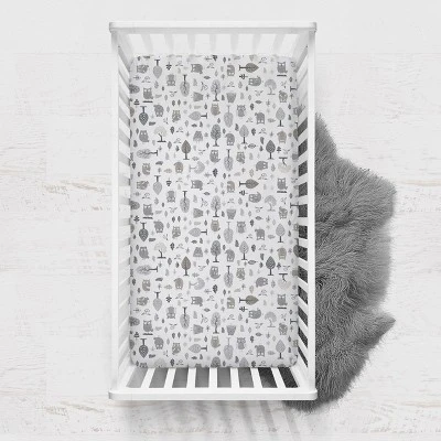 Bacati - Owls In The Woods Beige/Gray 4 Pc Toddler Bedding Set 6 Bacati - Owls In The Woods Beige/Gray 4 Pc Toddler Bedding Set - Image 6