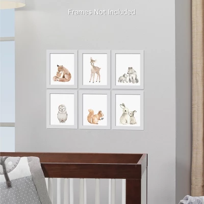 Lambs & Ivy Watercolor Woodland Animals 6-Piece Unframed Nursery Wall Art Decor 2 Lambs & Ivy Watercolor Woodland Animals 6-Piece Unframed Nursery Wall Art Decor - Image 2