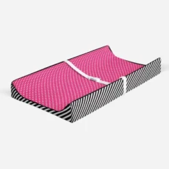 Bacati - Love Black/Fuschia Pin Dots Changing Pad Cover