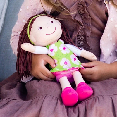 HABA Coco 12" Soft Doll With Brown Hair, Embroidered Face 2 HABA Coco 12" Soft Doll With Brown Hair, Embroidered Face - Image 2