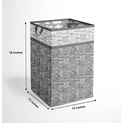 Bacati - Clouds In The City White/Gray Collapsible Laundry Hamper 3 Bacati - Clouds In The City White/Gray Collapsible Laundry Hamper - Image 3