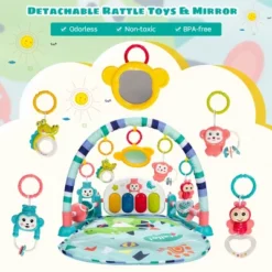 Costway Baby Gym Play Mat Kick & Play Piano Gym Mat Activity Center For Infants Pink -Baby Products GUEST b57d18b0 9ae1 4313 a57d cb5cc4c9f7e9