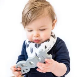 Hudson & Heart Company Peace Out Teetheword Baby Teether - Gray 2.4oz -Baby Products GUEST b9b5dbc4 be62 441d b40c 582436b3cb9f