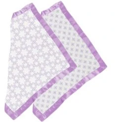 Bacati - Petals/Floral Girls Muslin 2 Pack Security Blankets Lilac