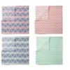Bacati - Emma Aztec Print Coral/Mint/Navy Triangles Muslin Swaddling Blankets Set Of 4