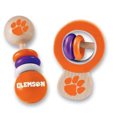 Baby Fanatic Wood Rattle 2 Pack - NCAA Clemson Tigers Baby Toy Set 2 Baby Fanatic Wood Rattle 2 Pack - NCAA Clemson Tigers Baby Toy Set - Image 2