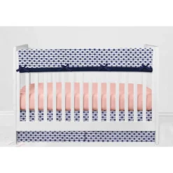 Bacati - Emma Coral Mint Navy 6 Pc Crib Bedding Set With Long Rail Guard Cover 14 Bacati - Emma Coral Mint Navy 6 Pc Crib Bedding Set With Long Rail Guard Cover -Baby Products GUEST bc66f460 962e 4962 8498 05615ce710b4