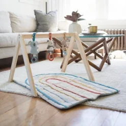 Itzy Ritzy Wooden Ritzy Activity Gym With Playmat And Three Removable Toys -Baby Products GUEST bf752c54 afe6 406d b118 c63cb949b791