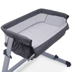 Simmons Kids' Dream Bedside Baby Bassinet Sleeper With Breathable Mesh And Adjustable Heights - Lightweight Portable Crib - Gray -Baby Products GUEST c07e351d a02f 456e 9a1f e8d10eada634