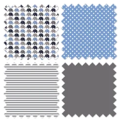Bacati - Elephants Blue/Navy/Gray 4 Pc Toddler Bedding Set -Baby Products GUEST c5118a5e 0860 47a7 9a66 0c60ac249c70