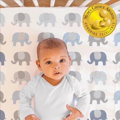 The Peanutshell Fitted Crib Sheets - Blue And Gray Elephant - 2pk 6 The Peanutshell Fitted Crib Sheets - Blue And Gray Elephant - 2pk - Image 6