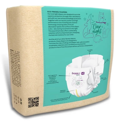 Bambo Nature Overnight Diapers, Disposable, Eco-Friendly, Size 4 4 Bambo Nature Overnight Diapers, Disposable, Eco-Friendly, Size 4 - Image 4