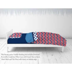 Bacati - Mix N Match Blue/Red 4 Pc Cotton Toddler Bedding Set -Baby Products GUEST c6da8468 4628 4b13 9049 52220cf6978f
