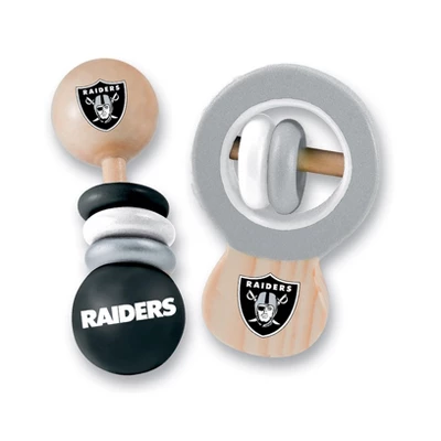 Baby Fanatic Wood Rattle 2 Pack - NFL Las Vegas Raiders Baby Toy Set 1 Baby Fanatic Wood Rattle 2 Pack - NFL Las Vegas Raiders Baby Toy Set