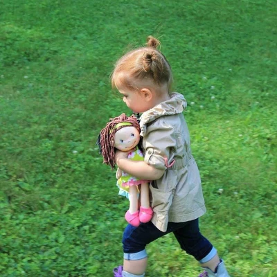 HABA Coco 12" Soft Doll With Brown Hair, Embroidered Face 3 HABA Coco 12" Soft Doll With Brown Hair, Embroidered Face - Image 3