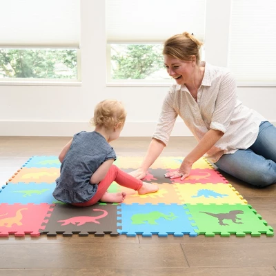 Tadpoles Dinosaur Foam Playmats For Kids |16 Interlocking Foam Mats | Total Floor Coverage 50 X 50 1 Tadpoles Dinosaur Foam Playmats For Kids |16 Interlocking Foam Mats | Total Floor Coverage 50 X 50