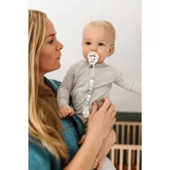 Loulou Lollipop Gem Silicone Pacifier Clip - Blue Mint -Baby Products GUEST d9fc187c 0d3f 4e09 b29c 6b9bf9306b81