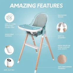 Children Of Design Adjustable 6-in-1 Wooden Classic High Chair For Babies & Toddlers -Baby Products GUEST e06d156b 7a59 4576 ba75 e3cb1b91784a
