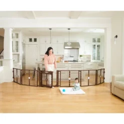 Regalo Plastic Play Yard With Door - Brown