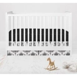 Bacati - Classic Damask Black/Grey/White 4 Pc Crib Bedding Set With Diaper Caddy 12 Bacati - Classic Damask Black/Grey/White 4 Pc Crib Bedding Set With Diaper Caddy -Baby Products GUEST e1a2e555 e6a9 4bc3 b843 dc4a3f2e2acc