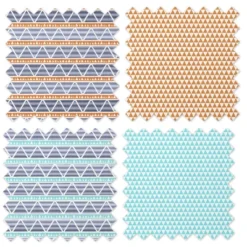 Bacati - Liam Aztec Print Aqua/Orange/Navy Triangles Muslin Swaddling Blankets Set Of 4 -Baby Products GUEST e1f7b930 dcee 4ed3 a5e8 6a32ce7f6dd8