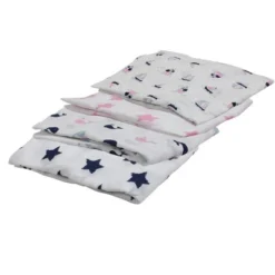 Bacati - Little Sailor Blue/Navy/Pink Girls Muslin Swaddling Blankets Set Of 4 -Baby Products GUEST e563865a 540e 425d a329 d96efe9633e0