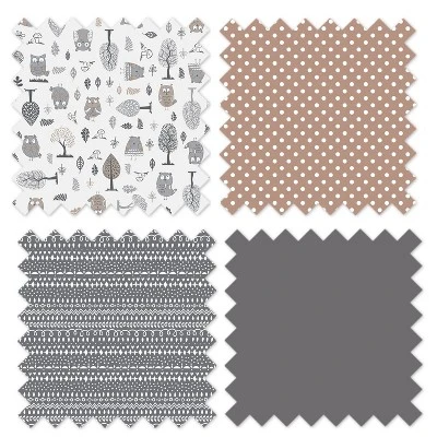 Bacati - Owls In The Woods Beige/Gray 4 Pc Toddler Bedding Set 7 Bacati - Owls In The Woods Beige/Gray 4 Pc Toddler Bedding Set - Image 7