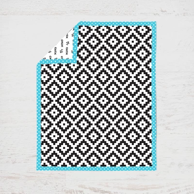 Bacati - Love Aztec Print Black Turquoise 10 Pc Crib Bedding Set With Long Rail Guard Cover 5 Bacati - Love Aztec Print Black Turquoise 10 Pc Crib Bedding Set With Long Rail Guard Cover - Image 5