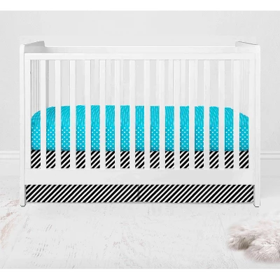 Bacati - Love Aztec Print Black Turquoise 10 Pc Crib Bedding Set With Long Rail Guard Cover 7 Bacati - Love Aztec Print Black Turquoise 10 Pc Crib Bedding Set With Long Rail Guard Cover - Image 7