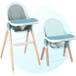 Children Of Design Adjustable 6-in-1 Wooden Classic High Chair For Babies & Toddlers