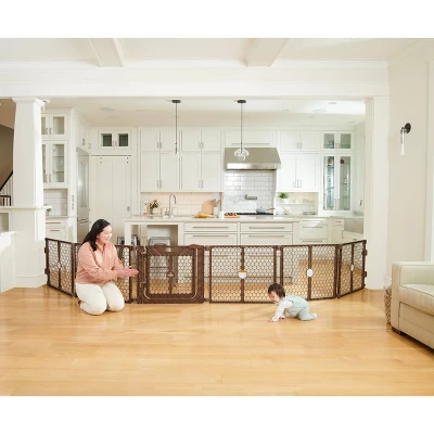 Regalo Plastic Play Yard With Door - Brown 2 Regalo Plastic Play Yard With Door - Brown - Image 2