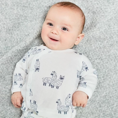 Carter's Just One You® Baby 4pc Llama Pajama Set - White/Gray 5 Carter's Just One You® Baby 4pc Llama Pajama Set - White/Gray - Image 5