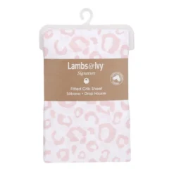 Lambs & Ivy Signature Pink/White Leopard Organic Cotton Fitted Crib Sheet -Baby Products GUEST f8108790 a437 498e 965f c2029ca4cdd1