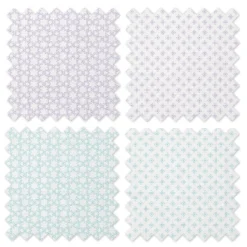 Bacati - Petals/Floral Muslin Swaddling Blankets Set Of 4 Aqua/Lilac -Baby Products GUEST f8da7074 81ac 4f09 97a3 9617a3614f67