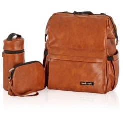 Hannah & Sophia Soho Large Traverse Baby Diaper Bag Backpack In Cognac, Water Resistant Changing Pad & Mini Mom Tote Included, Brown -Baby Products GUEST fc1ed095 02a7 486e 8d80 7ccffb517bd7