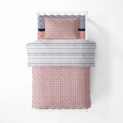 Bacati - Olivia Coral Navy 4 Pc Toddler Bedding Set -Baby Products GUEST fd552602 0520 4f83 baee 01b2cb939b48