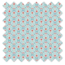 Bacati - Sophia Paisley Aqua/Coral Floret Crib/Toddler Bed Skirt