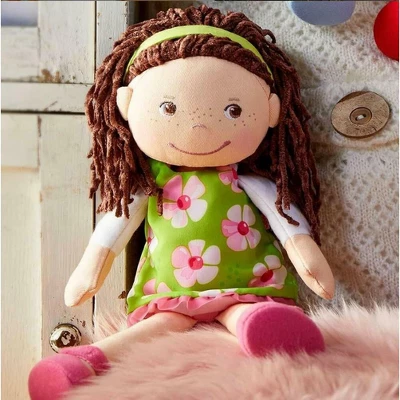 HABA Coco 12" Soft Doll With Brown Hair, Embroidered Face 1 HABA Coco 12" Soft Doll With Brown Hair, Embroidered Face